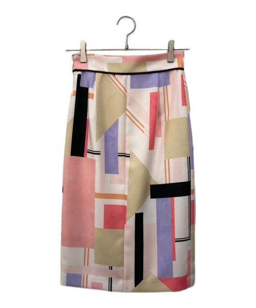 Pinky & Dianne（ピンキーアンドダイアン）Pinky & Dianne (ピンキーアンドダイアン) カラーブロックプリントスカート マルチカラー サイズ:SIZE 34の古着・服飾アイテム