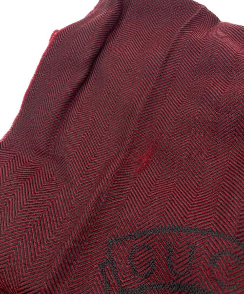 GUCCI（グッチ）GUCCI (グッチ) ヘリンボーンストール レッドの古着・服飾アイテム