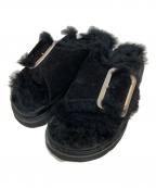 MOHIモヒ）の古着「ファーサンダル」｜ブラック