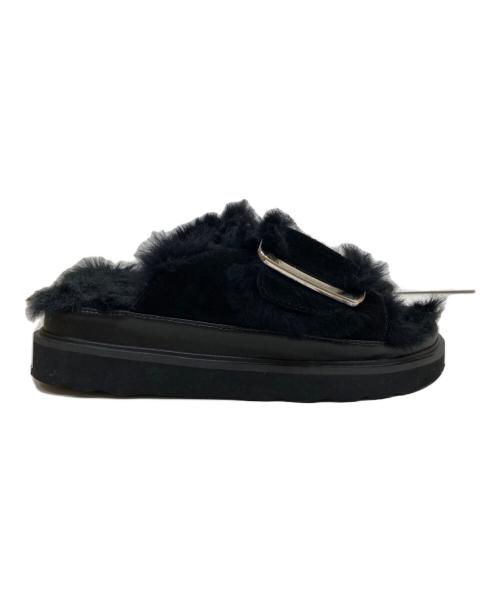 MOHI（モヒ）MOHI (モヒ) ファーサンダル ブラック サイズ:37の古着・服飾アイテム