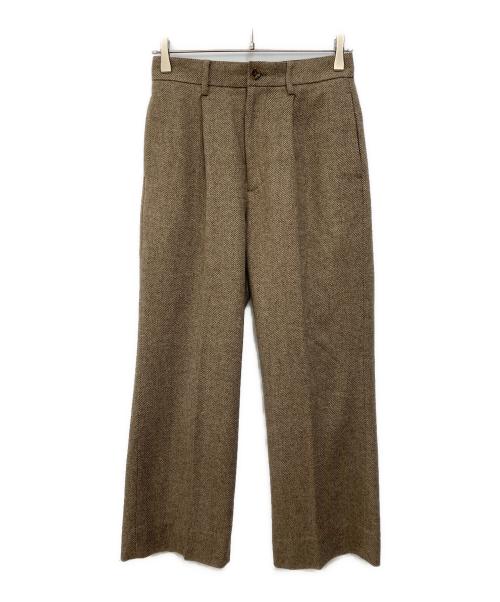 BEAMS BOY（ビームスボーイ）BEAMS BOY (ビームスボーイ) ヘリンボーン ツイル スラックス ブラウン サイズ:SIZE 0の古着・服飾アイテム