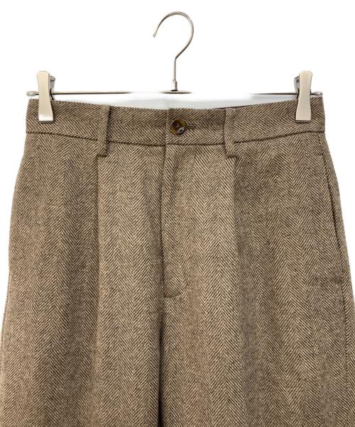 BEAMS BOY（ビームスボーイ）BEAMS BOY (ビームスボーイ) ヘリンボーン ツイル スラックス ブラウン サイズ:SIZE 0の古着・服飾アイテム