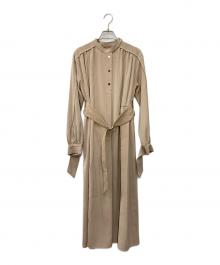 UNITED TOKYO（ユナイテッドトーキョー）の古着「スタンドカラーシャーリングワンピース」｜ベージュ