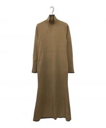 Noble（ノーブル）の古着「バイカラートリムリブニットワンピース」｜ブラウン