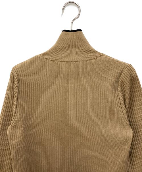 Noble（ノーブル）Noble (ノーブル) バイカラートリムリブニットワンピース ブラウン サイズ:FREEの古着・服飾アイテム