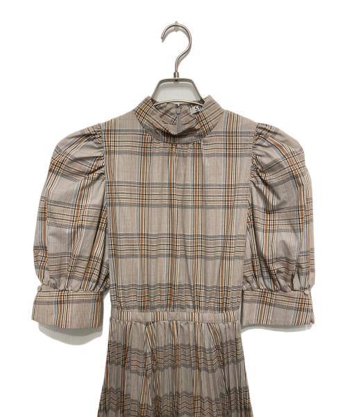 Snidel（スナイデル）Snidel (スナイデル) ボウタイシャツワンピース ブラウン サイズ:FREEの古着・服飾アイテム