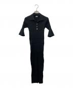 FRAY IDフレイ アイディー）の古着「ポロカラー ニットドレス」｜ブラック