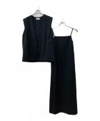 emmi atelierエミアトリエ）の古着「ベスト×キャミワンピースset」｜ブラック