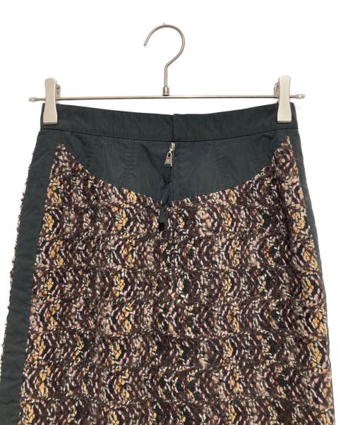 LOUIS VUITTON（ルイ ヴィトン）LOUIS VUITTON (ルイ ヴィトン) サイドリボンツイードスカート ブラウン サイズ:SIZE 36の古着・服飾アイテム