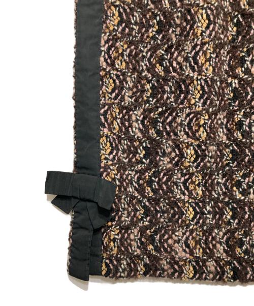 LOUIS VUITTON（ルイ ヴィトン）LOUIS VUITTON (ルイ ヴィトン) サイドリボンツイードスカート ブラウン サイズ:SIZE 36の古着・服飾アイテム