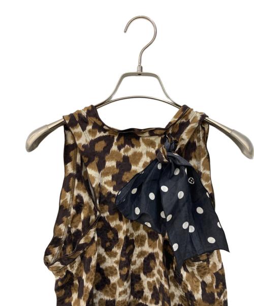 LOUIS VUITTON（ルイ ヴィトン）LOUIS VUITTON (ルイ ヴィトン) ノースリーブシルクブラウス ブラウン サイズ:SIZE 34の古着・服飾アイテム