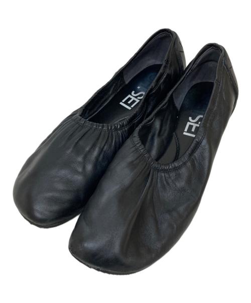 SHISEIDO（シセイドウ）SHISEIDO (シセイドウ) ギャザーバレエシューズ ブラック サイズ:SIZE 37 1/2の古着・服飾アイテム