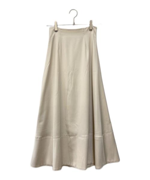 FRAY ID（フレイ アイディー）FRAY ID (フレイ アイディー) サテンフレアスカート ベージュ サイズ:SIZE 0の古着・服飾アイテム