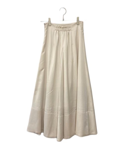 FRAY ID（フレイ アイディー）FRAY ID (フレイ アイディー) サテンフレアスカート ベージュ サイズ:SIZE 0の古着・服飾アイテム