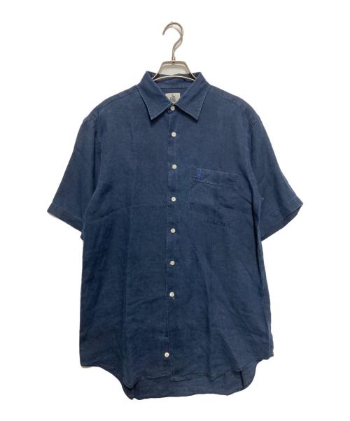 LANVIN（ランバン）LANVIN (ライバン) リネンシャツ ネイビー サイズ:Mの古着・服飾アイテム