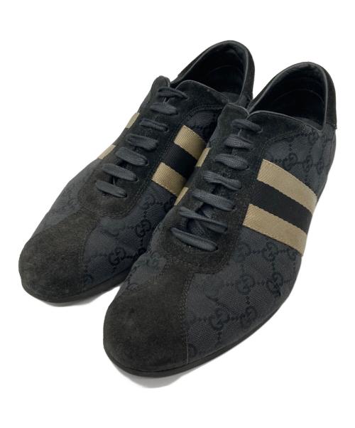 GUCCI（グッチ）GUCCI (グッチ) ローカットスニーカー ブラック サイズ:SIZE41の古着・服飾アイテム