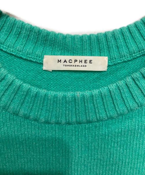 MACPHEE（マカフィー）MACPHEE (マカフィー) ラムカシミヤ ハイゲージ クルーネックプルオーバー グリーン サイズ:Sの古着・服飾アイテム