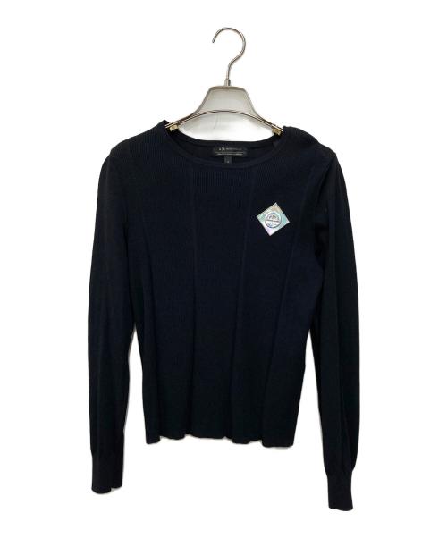 ARMANI EXCHANGE（アルマーニ エクスチェンジ）ARMANI EXCHANGE (アルマーニ エクスチェンジ) リブカットソー ブラック サイズ:Sの古着・服飾アイテム
