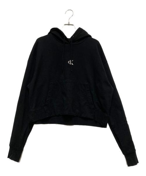 Calvin Klein Jeans（カルバンクラインジーンズ）Calvin Klein Jeans (カルバンクラインジーンズ) プルオーバーパーカー ブラック サイズ:Ⅿの古着・服飾アイテム