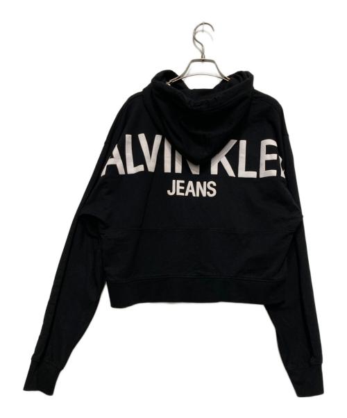 Calvin Klein Jeans（カルバンクラインジーンズ）Calvin Klein Jeans (カルバンクラインジーンズ) プルオーバーパーカー ブラック サイズ:Ⅿの古着・服飾アイテム