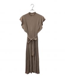 HER LIP TO（ハーリップトゥ）の古着「Ruffle Sleeve Belted Knit Dress」｜ブラウン