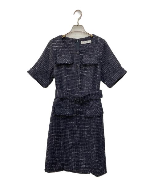 HER LIP TO（ハーリップトゥ）HER LIP TO (ハーリップトゥ) Classic Tweed Mini Dress ネイビー サイズ:Mの古着・服飾アイテム