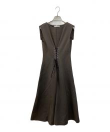 HER LIP TO（ハーリップトゥ）の古着「Front Lace-Up Midi Dress」｜ブラウン