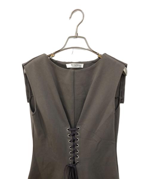 HER LIP TO（ハーリップトゥ）Her lip to (ハーリップトゥ) Front Lace-Up Midi Dress ブラウン サイズ:Mの古着・服飾アイテム