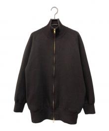 Curensology（カレンソロジー）の古着「ダブルフェイスニットジャケットブルゾン」｜ブラウン