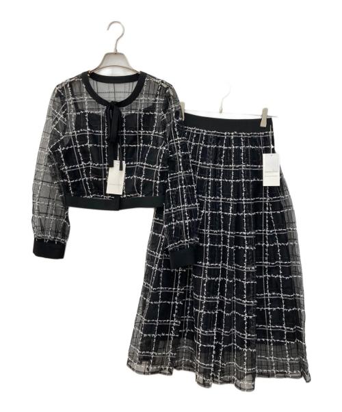 JILL BY JILLSTUART（ジル バイ ジルスチュアート）JILL BY JILLSTUART (ジル バイ ジルスチュアート) シアーチェックセットアップ ブラック サイズ:FREEの古着・服飾アイテム