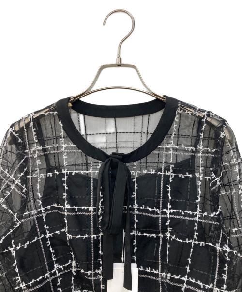 JILL BY JILLSTUART（ジル バイ ジルスチュアート）JILL BY JILLSTUART (ジル バイ ジルスチュアート) シアーチェックセットアップ ブラック サイズ:FREEの古着・服飾アイテム