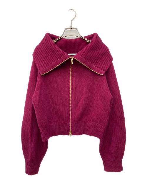 HER LIP TO（ハーリップトゥ）Her lip to (ハーリップトゥ) Big Collar Knit Top パープル サイズ:FREEの古着・服飾アイテム