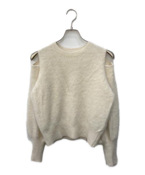 La boutique BonBon（ラブティックボンボン）La boutique BonBon (ラブティックボンボン) 【最強モテ】ヘアリーウールカシミヤ混スリットショルダーニット アイボリー サイズ:FREEの古着・服飾アイテム