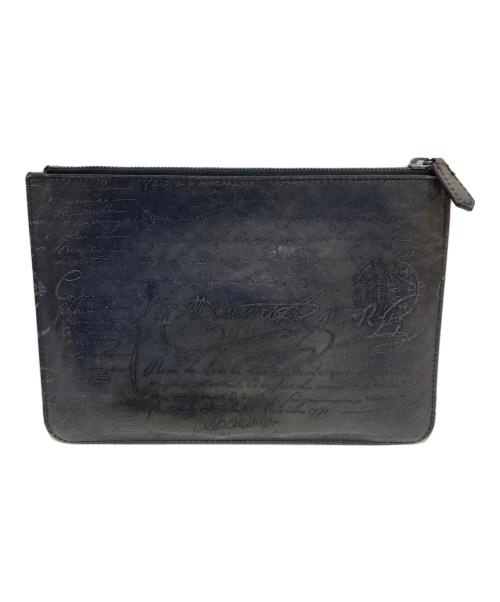 Berluti（ベルルッティ）Berluti (ベルルッティ) カリグラフィレザークラッチバッグ グレーの古着・服飾アイテム
