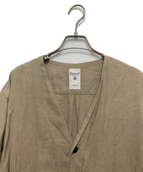 ORCIVAL（オーシバル）ORCIVAL (オーシバル) リネンクロスノーカラーコート ベージュ サイズ:SIZE 1の古着・服飾アイテム