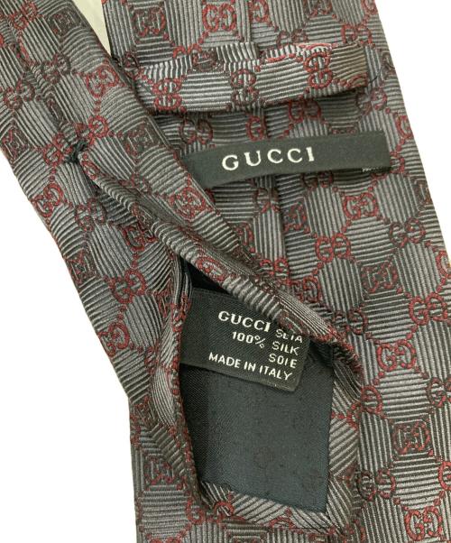 GUCCI（グッチ）GUCCI (グッチ) GG柄シルクネクタイ グレー サイズ:不明の古着・服飾アイテム