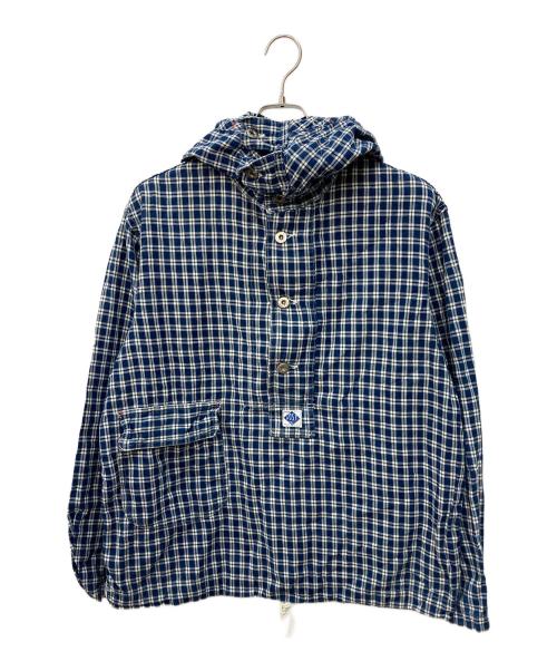 POST O'ALLS（ポストオーバーオールズ）POST O'ALLS (ポストオーバーオールズ) パラカチェックサルベージパーカー ネイビー サイズ:Sの古着・服飾アイテム