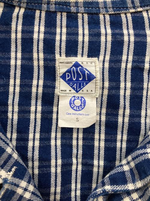 POST O'ALLS（ポストオーバーオールズ）POST O'ALLS (ポストオーバーオールズ) パラカチェックサルベージパーカー ネイビー サイズ:Sの古着・服飾アイテム