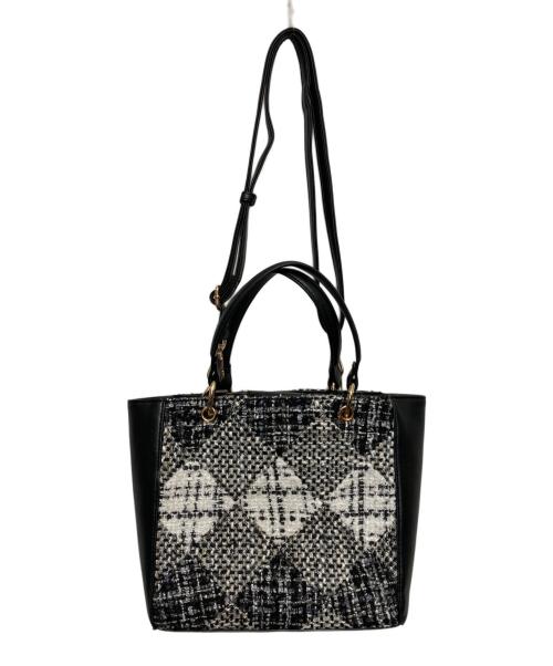 DIANA（ダイアナ）DIANA (ダイアナ) ツイード2WAYショルダーバッグ ホワイト×ブラックの古着・服飾アイテム