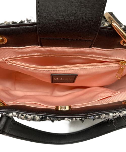 DIANA（ダイアナ）DIANA (ダイアナ) ツイード2WAYショルダーバッグ ホワイト×ブラックの古着・服飾アイテム