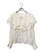 Snidelスナイデル）の古着「ダブルフリルケープブラウス」｜ホワイト