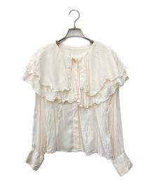 Snidel（スナイデル）の古着「ダブルフリルケープブラウス」｜ホワイト