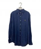 RALPH LAURENラルフローレン）の古着「リネンシャツ」｜ネイビー