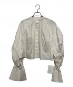 ETRE TOKYOエトレトウキョウ）の古着「カーブスリーブバンドカラーシャツ」｜ホワイト