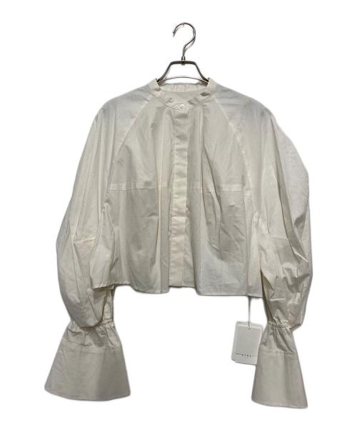 ETRE TOKYO（エトレトウキョウ）ETRE TOKYO (エトレトウキョウ) カーブスリーブバンドカラーシャツ ホワイト サイズ:Freeの古着・服飾アイテム