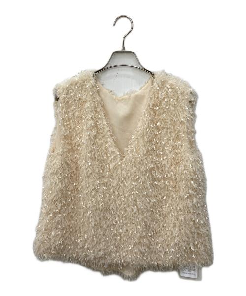 CADUNE（カデュネ）CADUNE (カデュネ) フリンジベスト アイボリー サイズ:SIZE 27の古着・服飾アイテム