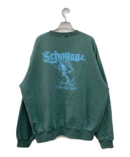 Schott（ショット）Schott (ショット) クルーネックスウェット グリーン サイズ:Lの古着・服飾アイテム