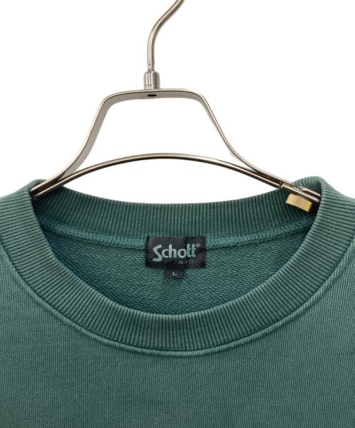 Schott（ショット）Schott (ショット) クルーネックスウェット グリーン サイズ:Lの古着・服飾アイテム