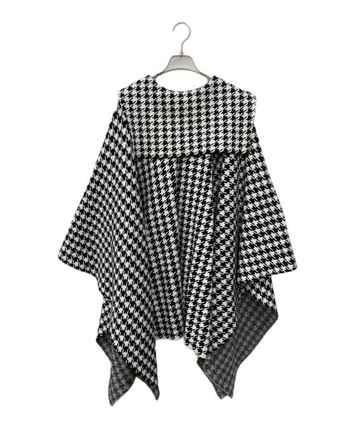 Tnewties（トゥエンティーズ）Tnewties (トゥエンティーズ) セーラー襟ニットポンチョ ホワイト×ブラック サイズ:不明の古着・服飾アイテム