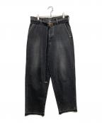 doubletダブレット）の古着「CASHMERE DENIM WIDE TAPERED TROUSERS」｜グレー